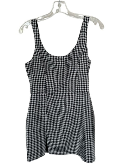 Amanda Uprichard Size M Black & White Polyester Blend Houndstooth Mini Dress Black & White / M