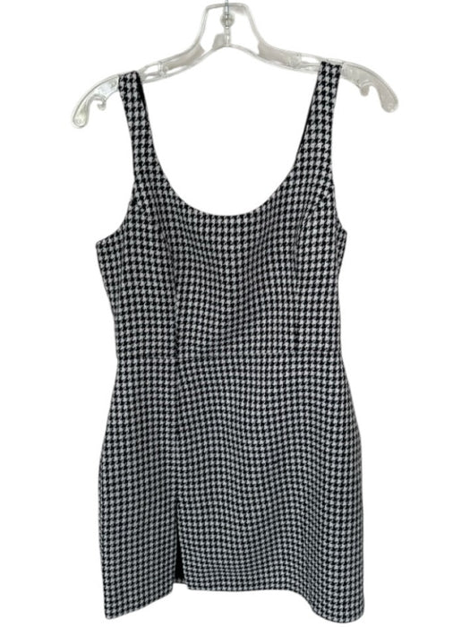 Amanda Uprichard Size M Black & White Polyester Blend Houndstooth Mini Dress Black & White / M