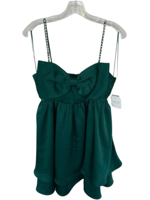 Altar'd State Size S Hunter Green Bow Spaghetti Strap Diamonds Mini Dress Hunter Green / S