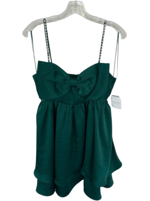 Altar'd State Size S Hunter Green Bow Spaghetti Strap Diamonds Mini Dress Hunter Green / S