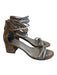 Donald J Pliner Shoe Size 8 Gray Leather Reptile Embossed Open Toe Shoes Gray / 8