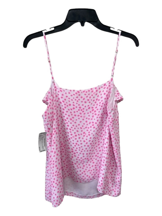 Lilly Pulitzer Size L Pink & White Polyester Tank Ruffle Top Polka dot Top Pink & White / L