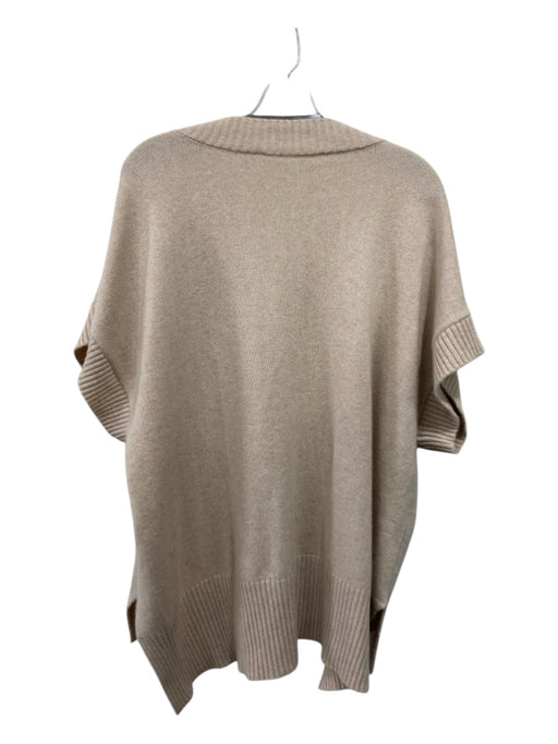 Stitch & Needle Size M Beige Cashmere V Neck Ribbed Trim Tunic Style Sweater Beige / M