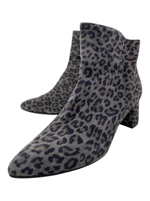 Cordani Shoe Size 40 Gray & Black Suede Animal Print Back Zip Pointed Toe Boots Gray & Black / 40