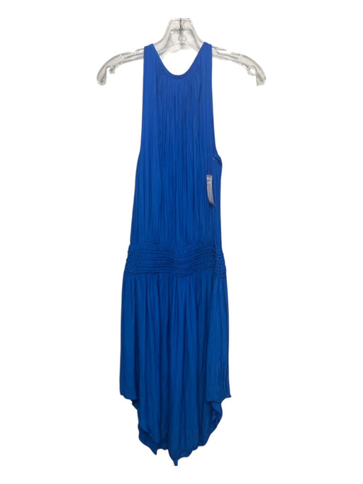 Ramy Brook Size M Blue Polyester Keyhole Back Sleeveless Halter Dress Blue / M