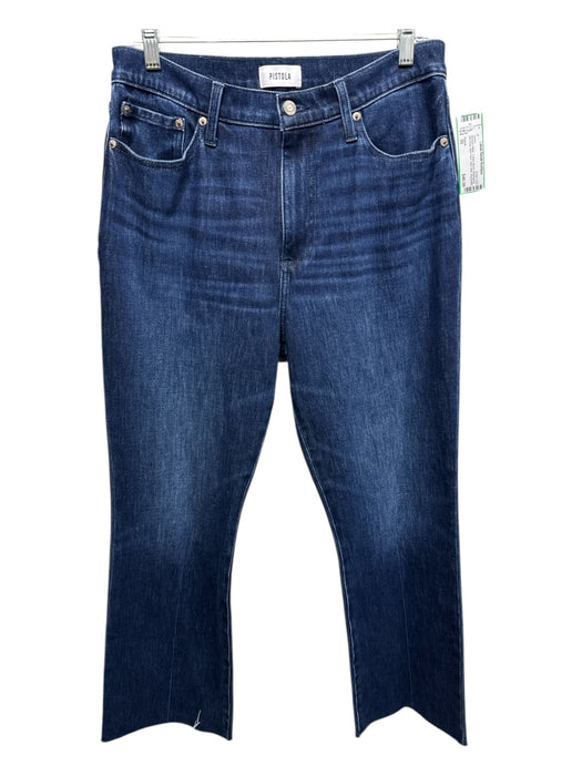 Pistola Size 30 Medium Wash Cotton Blend Whiskering Mid Rise Kick Flare Jeans Medium Wash / 30