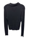 Fifteen Twenty Size M Black Viscose Blend Ribbed Knit Collared Long Sleeve Top Black / M