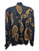 Fifteen Twenty Size S Black & Orange Viscose oversized paisley Long Sleeve Top Black & Orange / S