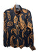 Fifteen Twenty Size S Black & Orange Viscose oversized paisley Long Sleeve Top Black & Orange / S