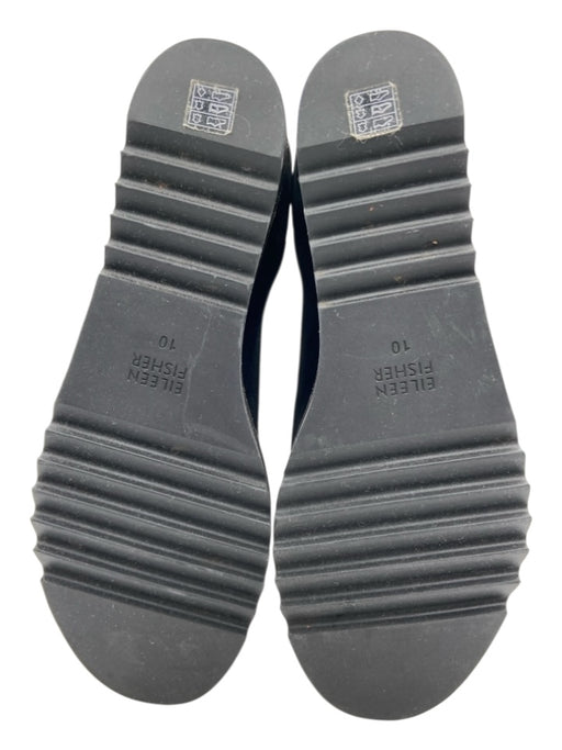 Eileen Fisher Shoe Size 10 Black Leather Upper Wedge Chelsea Booties Black / 10