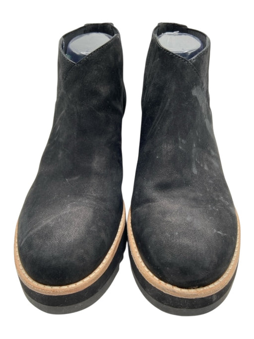 Eileen Fisher Shoe Size 10 Black Leather Upper Wedge Chelsea Booties Black / 10