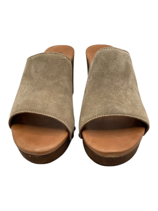 Cordani Shoe Size 40 Beige & Brown Suede Studded Open Toe Platform Clogs Beige & Brown / 40