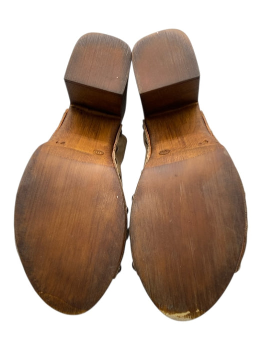 Cordani Shoe Size 40 Taupe & Brown Suede Studded Slingback Open Toe Clogs Taupe & Brown / 40