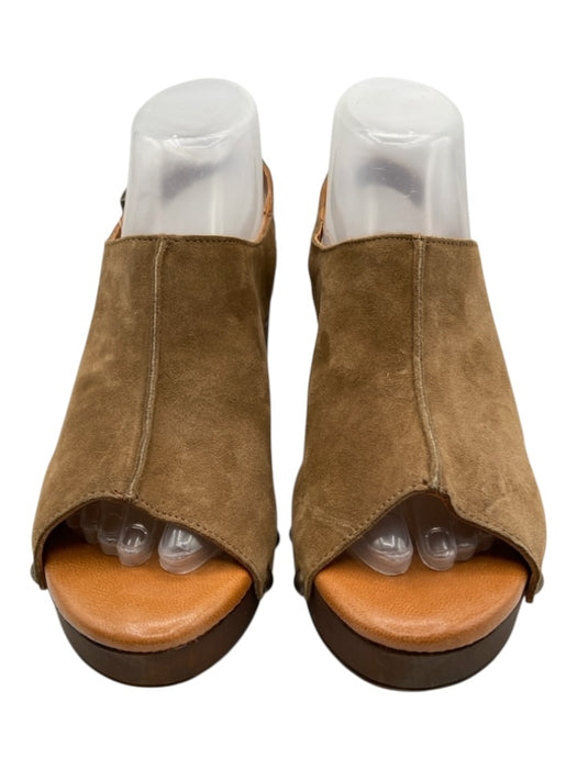 Cordani Shoe Size 40 Taupe & Brown Suede Studded Slingback Open Toe Clogs Taupe & Brown / 40