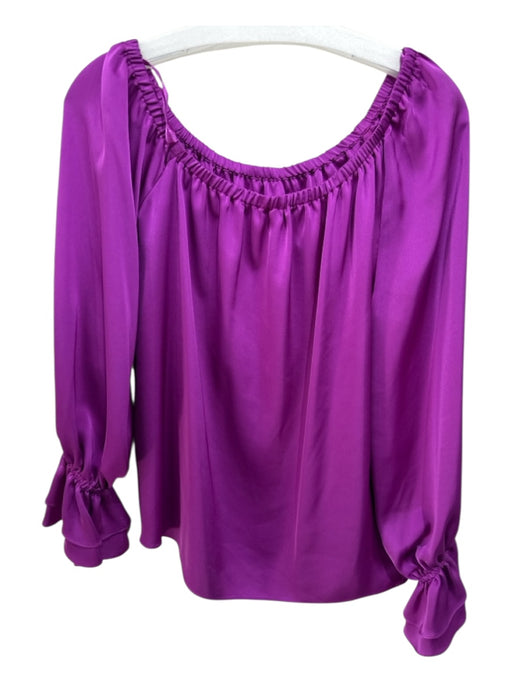 Ramy Brook Size M Purple Polyester Long Sleeve Stretch neckline Top Purple / M