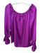 Ramy Brook Size M Purple Polyester Long Sleeve Stretch neckline Top Purple / M