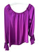 Ramy Brook Size M Purple Polyester Long Sleeve Stretch neckline Top Purple / M
