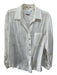 Finley Size M White & Gold Viscose & Polyester Long Sleeve Button Up Collar Top White & Gold / M