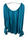 Ramy Brook Size M Blue Green Polyester Long Sleeve Stretch neckline Top Blue Green / M