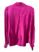 Hale Bob Size M Fuchsia Pink Viscose & Silk Long Sleeve Button Up Collar Top Fuchsia Pink / M