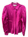 Hale Bob Size M Fuchsia Pink Viscose & Silk Long Sleeve Button Up Collar Top Fuchsia Pink / M