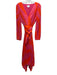 Milly Size 8 Pink & Orange Polyester Long puff sleeve Abstract Print Midi Dress Pink & Orange / 8