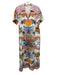 Marie Oliver Size S White, Pink, Multi Silk, Cotton & Linen Short Sleeve Dress White, Pink, Multi / S
