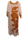 Mille Resort & Travel Size One Size Light Pink & Orange Cotton & Silk Midi Dress Light Pink & Orange / One Size