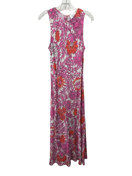 Fifteen Twenty Size L Pink, Orange, White Viscose Sleeveless Floral Print Dress Pink, Orange, White / L