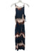 Bella Dahl Size M Blue, Brown, Cream Polyester Sleeveless Abstract Print Dress Blue, Brown, Cream / M