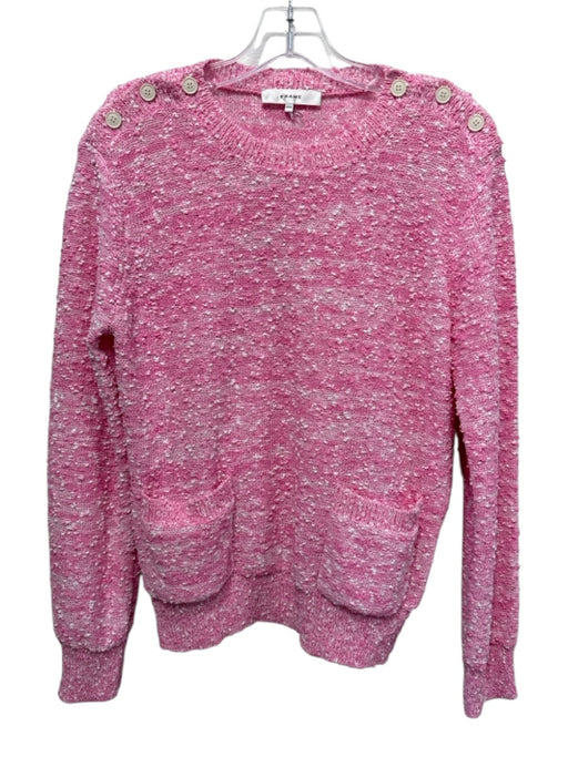 Frame Size M Pink & White Polyester Long Sleeve Textured Sweater Pink & White / M