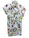 Never a Wallflower Size S White, Red & Multi Cotton Blend Short Cap Sleeve Dress White, Red & Multi / S