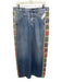 Johnny Was Size 29 Medium Wash & Multi Cotton Denim Embroidered Zip Fly Skirt Medium Wash & Multi / 29