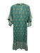 Fitzroy & Willa Size M Teal, Blue, Multi Cotton floral print Ruffle Detail Dress Teal, Blue, Multi / M