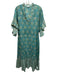 Fitzroy & Willa Size M Teal, Blue, Multi Cotton floral print Ruffle Detail Dress Teal, Blue, Multi / M