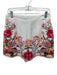 RANNA GILL Size M White, Red, Multi Linen floral print Side Zip Shorts White, Red, Multi / M