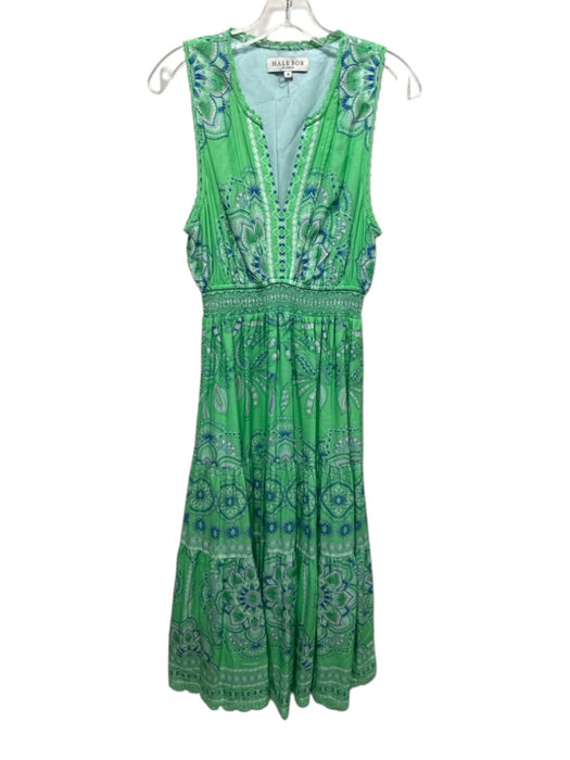 Hale Bob Size M Green, Blue, Multi Lyocell Abstract Floral Sleeveless Dress Green, Blue, Multi / M