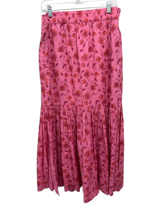 Perry Walker Size 3 Pink, Purple, Orange Cotton Abstract Floral Side Zip Skirt Pink, Purple, Orange / 3