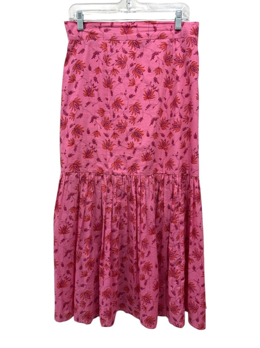 Perry Walker Size 3 Pink, Purple, Orange Cotton Abstract Floral Side Zip Skirt Pink, Purple, Orange / 3