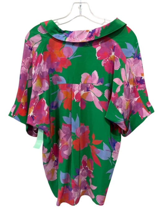 Johnny Was Jade Size S Green, Pink, Multi Silk floral print Button Up Top Green, Pink, Multi / S