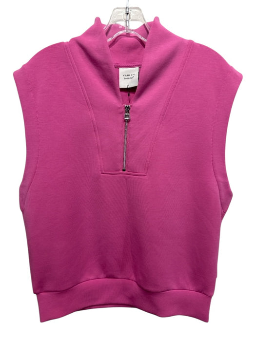 Varley Size S Pink Viscose Quarter Zip Sleeveless Top Pink / S