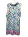 Lilly Pulitzer Size L White, Blue, Multi Cotton Sleeveless All Over Print Dress White, Blue, Multi / L