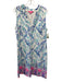 Lilly Pulitzer Size L White, Blue, Multi Cotton Sleeveless All Over Print Dress White, Blue, Multi / L