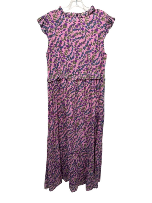 Banjanan Size L Pink, Green, Multi Cotton floral print Cap Sleeve Dress Pink, Green, Multi / L