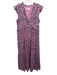 Banjanan Size L Pink, Green, Multi Cotton floral print Cap Sleeve Dress Pink, Green, Multi / L