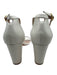 Stuart Weitzman Shoe Size 9.5 White Leather Ankle Strap Round Toe Sandals White / 9.5