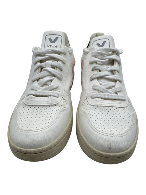 Veja Shoe Size 10 White, Black, Pink Leather Low Top Lace Up Sneakers White, Black, Pink / 10