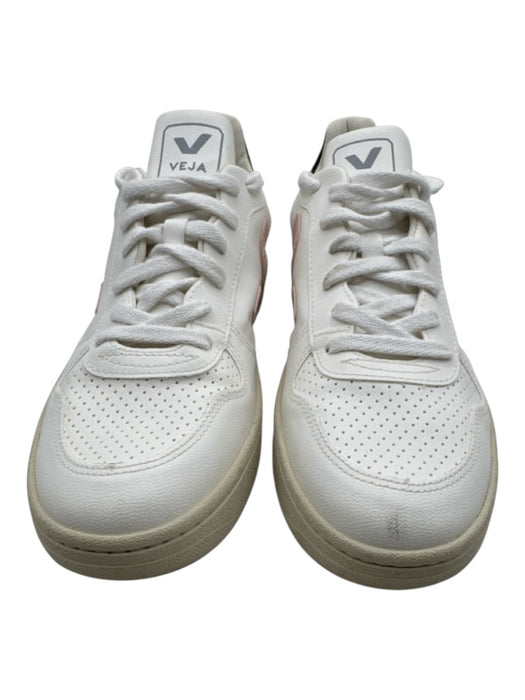 Veja Shoe Size 10 White, Black, Pink Leather Low Top Lace Up Sneakers White, Black, Pink / 10