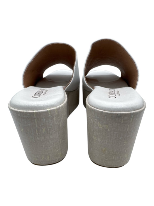 Cordani Shoe Size 40 White Leather Round Square Toe Platform Sandals White / 40