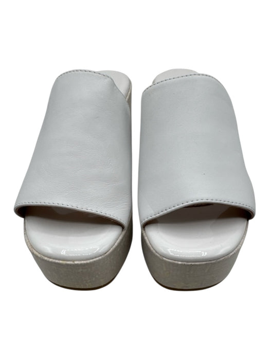 Cordani Shoe Size 40 White Leather Round Square Toe Platform Sandals White / 40